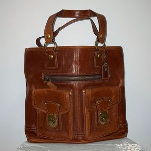 Repost - Vintage Coach Gigi tote in Whisky Vachetta leather & brass hardware